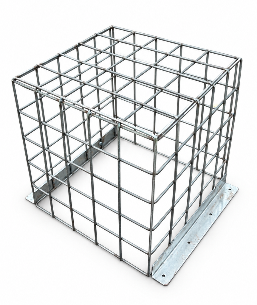 Equipment Anti-Vandalism Cage - 450x450x450mm (50x50x3mm Mesh) Galvanised Zinc Blue